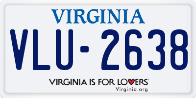 VA license plate VLU2638