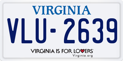 VA license plate VLU2639