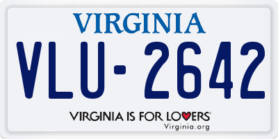 VA license plate VLU2642