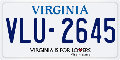 VA license plate VLU2645