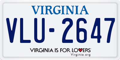 VA license plate VLU2647