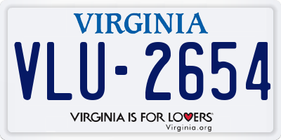 VA license plate VLU2654