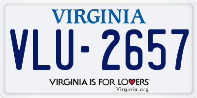 VA license plate VLU2657