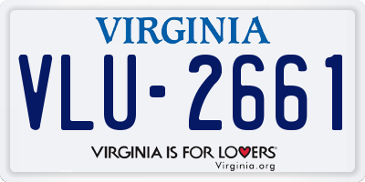 VA license plate VLU2661