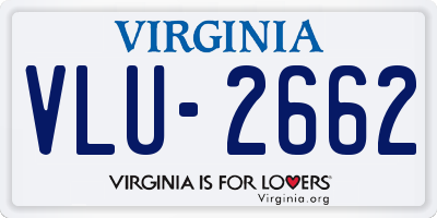 VA license plate VLU2662