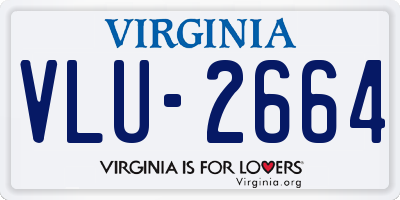 VA license plate VLU2664