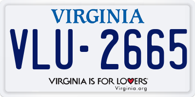 VA license plate VLU2665