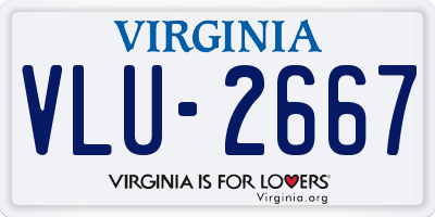 VA license plate VLU2667