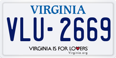 VA license plate VLU2669