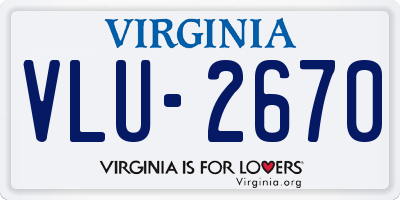 VA license plate VLU2670