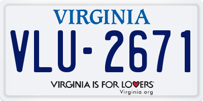 VA license plate VLU2671