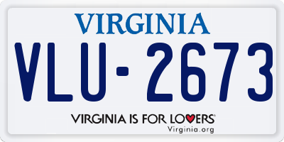 VA license plate VLU2673