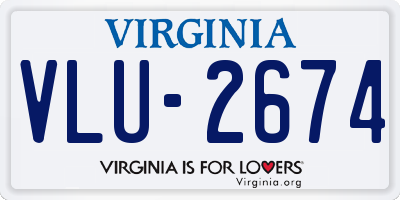 VA license plate VLU2674