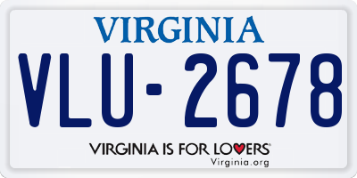 VA license plate VLU2678