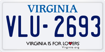 VA license plate VLU2693