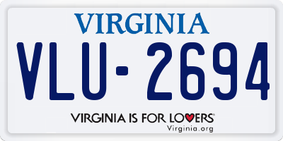 VA license plate VLU2694