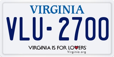 VA license plate VLU2700