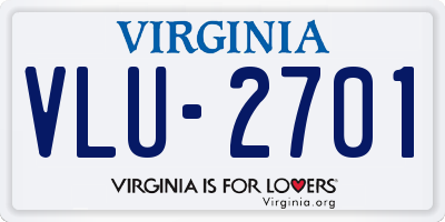 VA license plate VLU2701