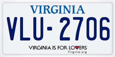 VA license plate VLU2706