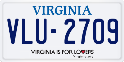 VA license plate VLU2709