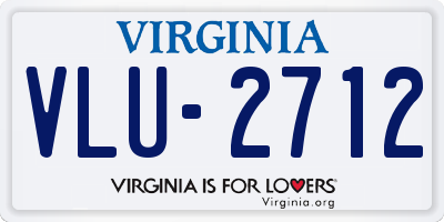 VA license plate VLU2712