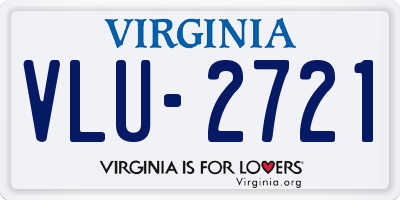 VA license plate VLU2721