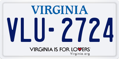 VA license plate VLU2724