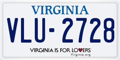 VA license plate VLU2728