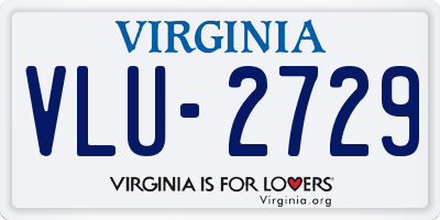 VA license plate VLU2729