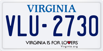 VA license plate VLU2730