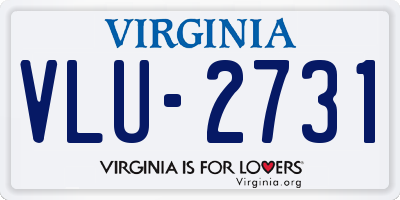 VA license plate VLU2731