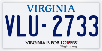 VA license plate VLU2733