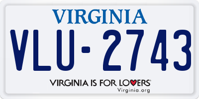 VA license plate VLU2743