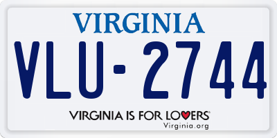 VA license plate VLU2744