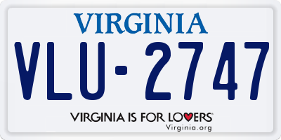 VA license plate VLU2747