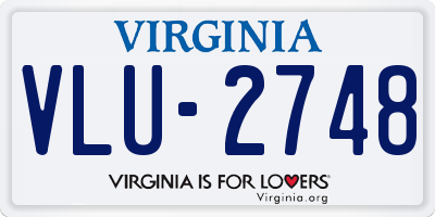 VA license plate VLU2748