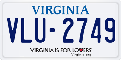VA license plate VLU2749