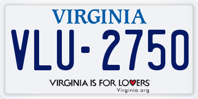 VA license plate VLU2750