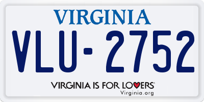 VA license plate VLU2752