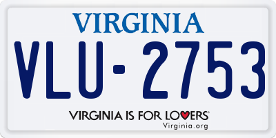 VA license plate VLU2753