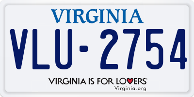 VA license plate VLU2754