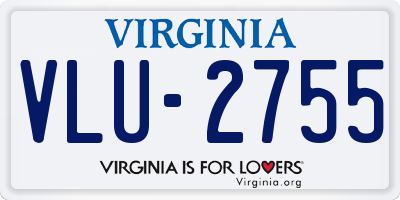 VA license plate VLU2755