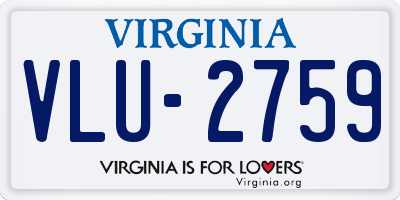 VA license plate VLU2759