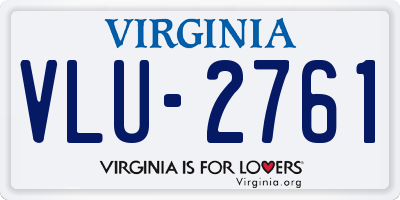 VA license plate VLU2761