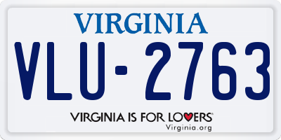 VA license plate VLU2763