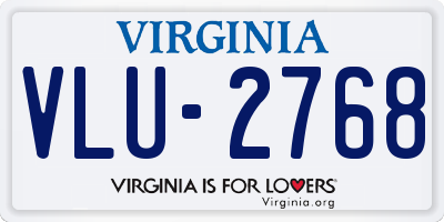 VA license plate VLU2768
