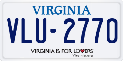 VA license plate VLU2770