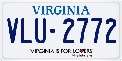 VA license plate VLU2772