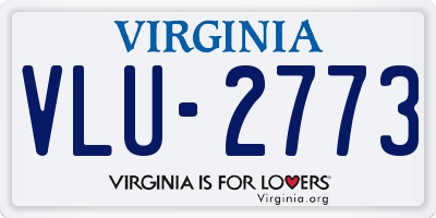 VA license plate VLU2773