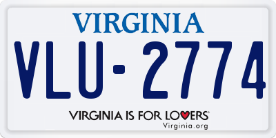 VA license plate VLU2774